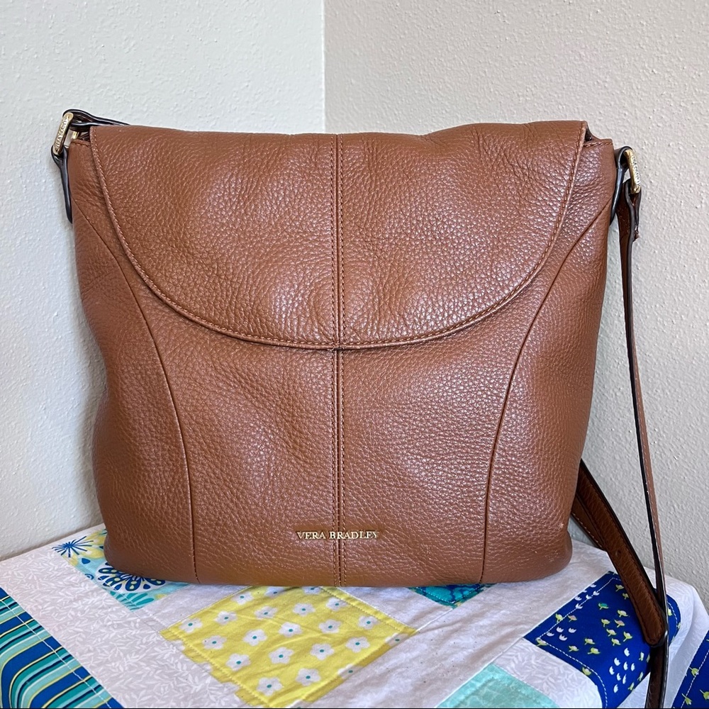 Vera Bradley leather crossbody, chestnut